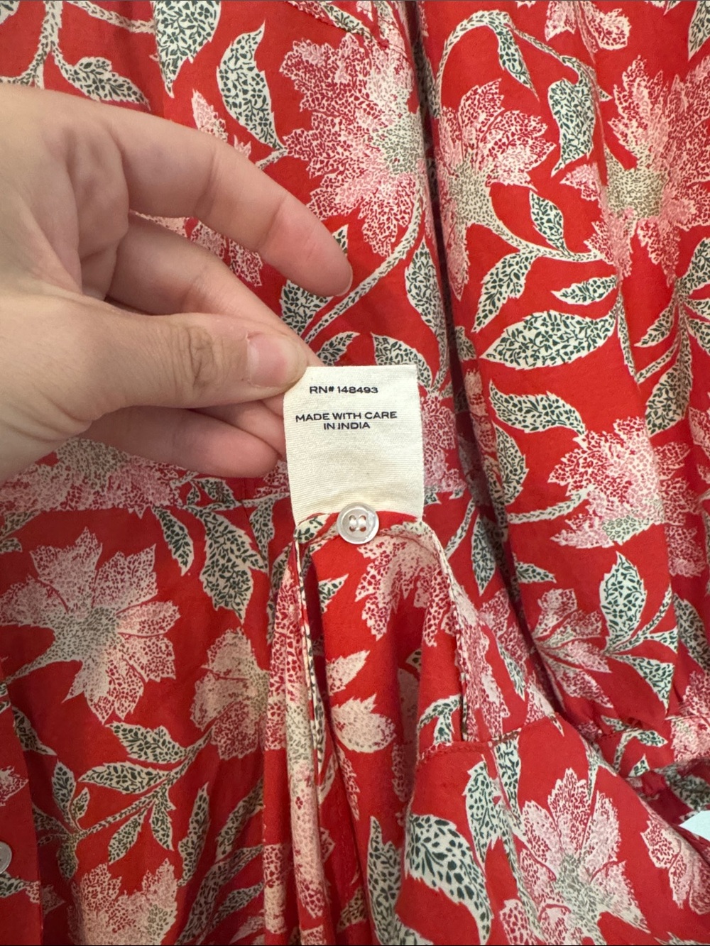 Red Floral Button-Front Midi Dress - Picture 4 of 4